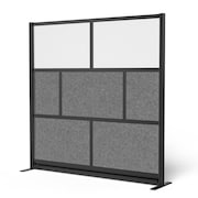 LUXOR Modular Wall Room Divider System - Black Frame - 70in. x 70in. Starter Wall MW-7070-FCGB